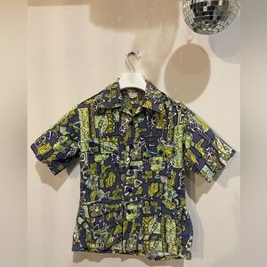 Men's Geometric Print Short Sleeve Shirt